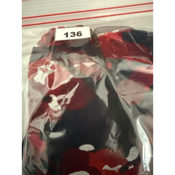 The Fold Crepe Popover Blouse Womens 10 US 100% Silk Black Red Floral Cottage - Picture 11 of 11